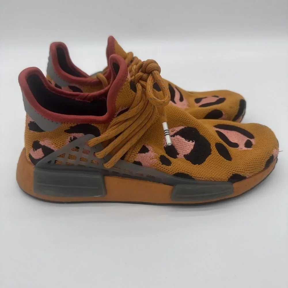 Adidas Human Race Pharrell Williams Animal Print Sneakers Men's 5.5 Orange